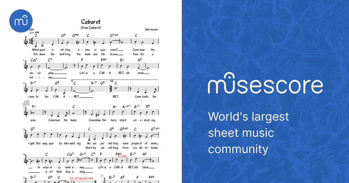 Cabaret (Lead sheet with lyrics ) Sheet music for Piano