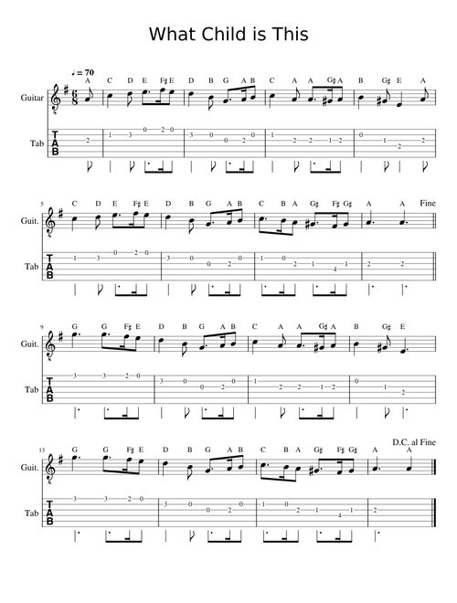 What Child is This - Melody Only