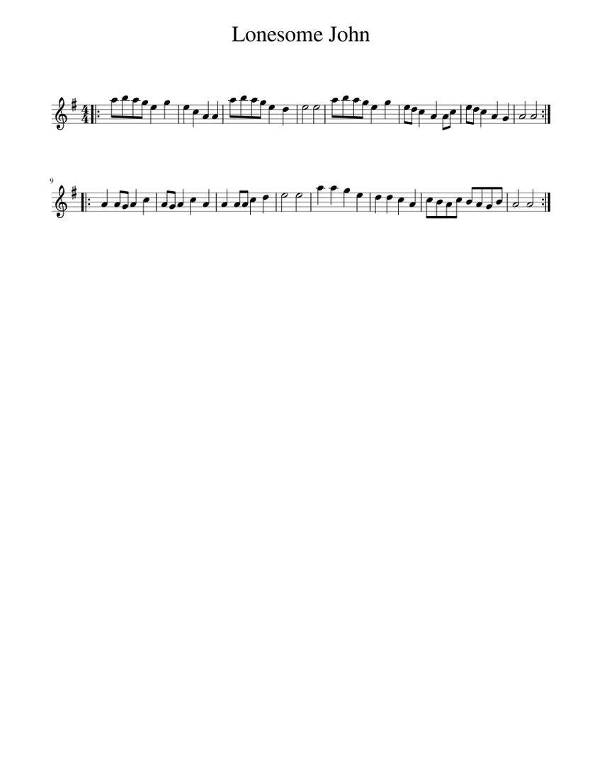 Lonesome John Sheet Music for Piano (Solo) easy | MuseScore.com