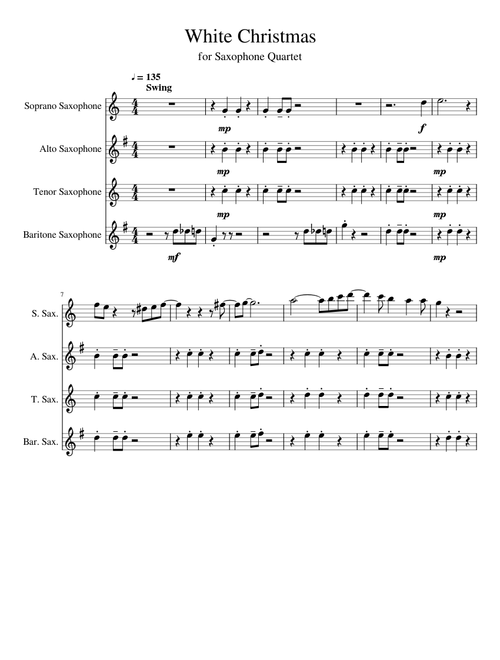 White Christmas Sax Quartet