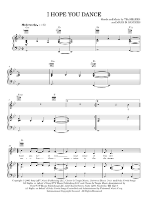 Play Official version of I Hope You Dance Sheet Music by Lee Ann Womack ...