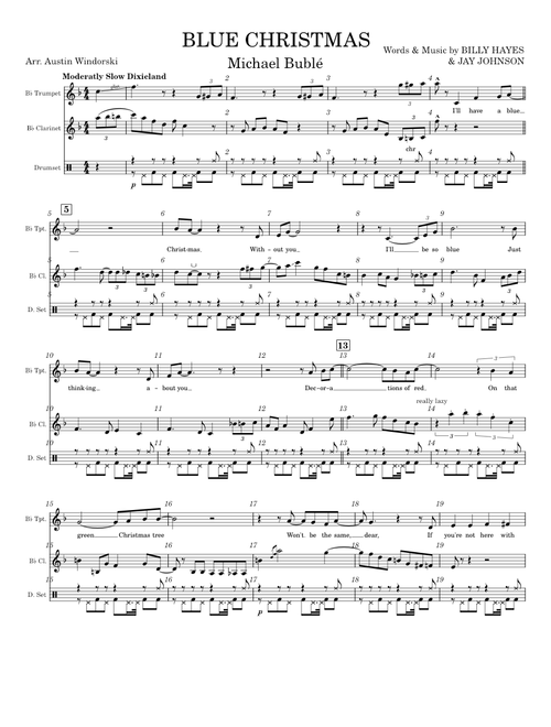 BLUE CHRISTMAS TRUMPET, clar. duet