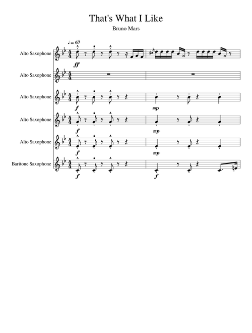 That's What I Like - Bruno Mars (Saxophone Ensemble)