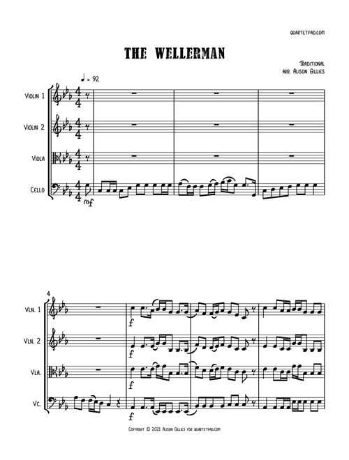 The Wellerman Sea Shanty - String Trio (optional vln2 or vla) (Arr. Alison Gillies) - New Zealand Traditional (String Ensemble)
