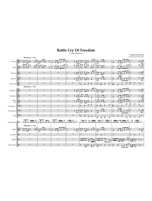 Battle Cry of Freedom (Arr. Erik Chapman) (Marching Band)