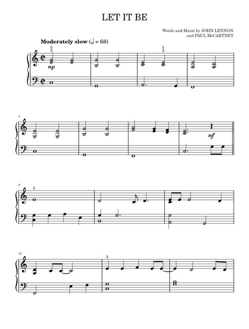 Let It Be - The Beatles (Easy Piano)