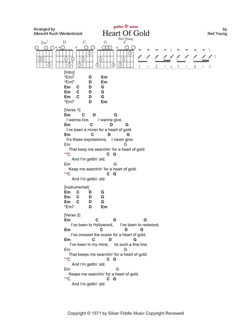 Heart Of Gold (Arr. Albrecht Kuch-Weidenbrück) - Neil Young (Guitar Chords-Lyrics)