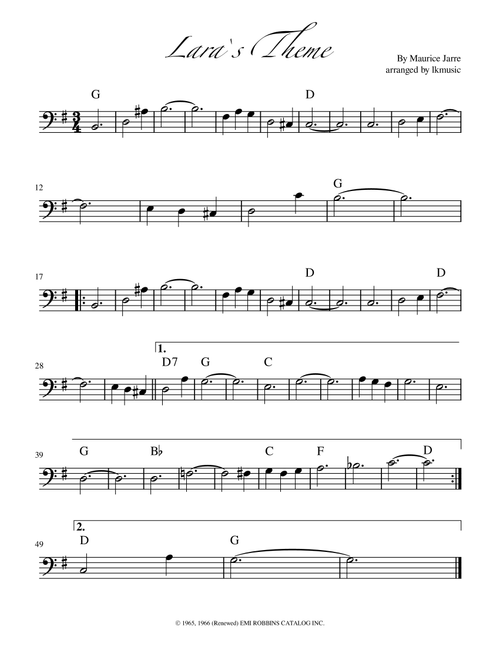 Lara's Theme (Arr. Lkmusic) - Maurice Jarre (Cello Solo)