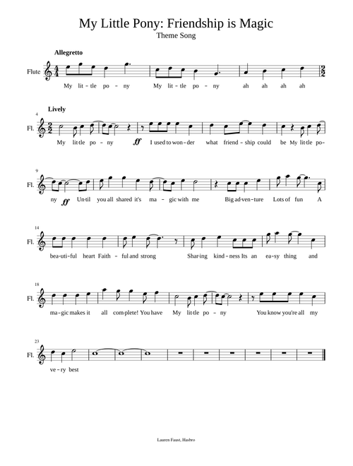 My Little Pony Friendship is Magic Theme Song Flute