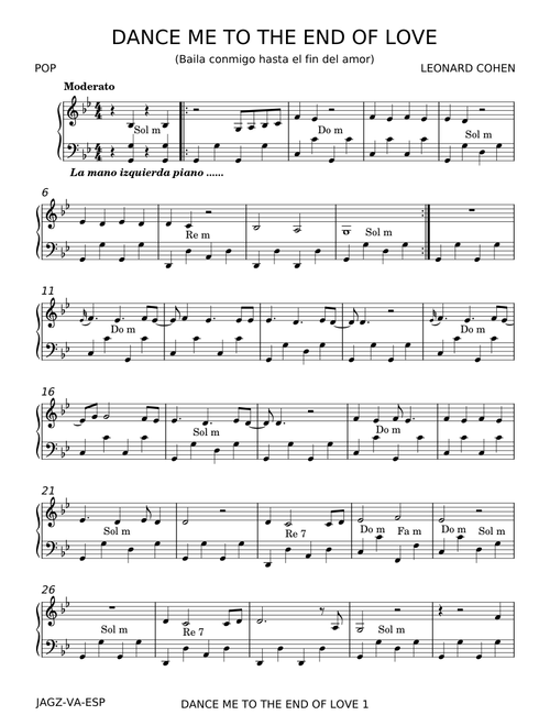 Dance me to the end of love - Leonard Cohen