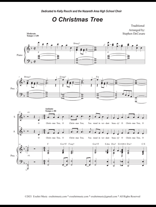 O Christmas Tree (2-part choir - (SA) (Arr. Stephen DeCesare) - Traditional (Choral, SA)