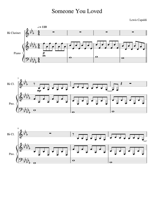 Someone You Loved Clarinet