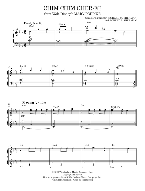Chim Chim Cher-ee [Jazz version] (from Mary Poppins) (arr. Brent Edstrom) - Sherman Brothers (Piano Solo)