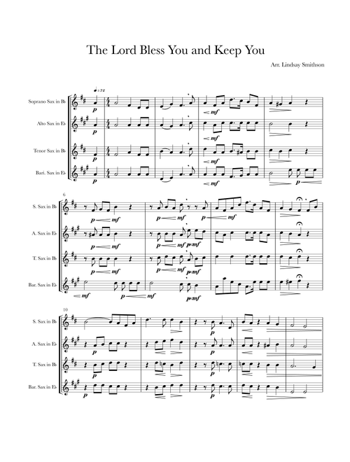 The Lord Bless You And Keep You (Arr. Lindsay Smithson) - Benjamin Harlan (Woodwind Ensemble)