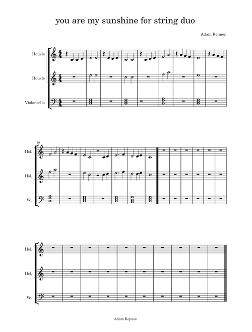 you are my sunshine for string trio