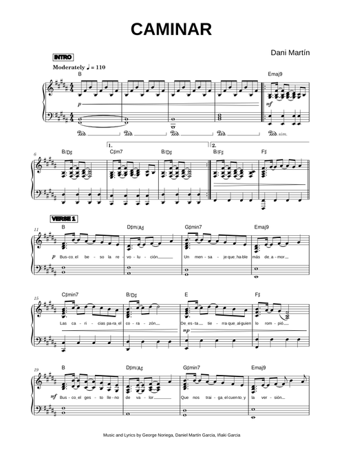Caminar - Dani Martín (Piano Solo)