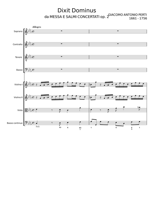 Dixit Dominus - GIACOMO ANTONIO PERTI