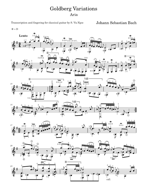 Bach transcriptions for solo classical guitar sheet music by