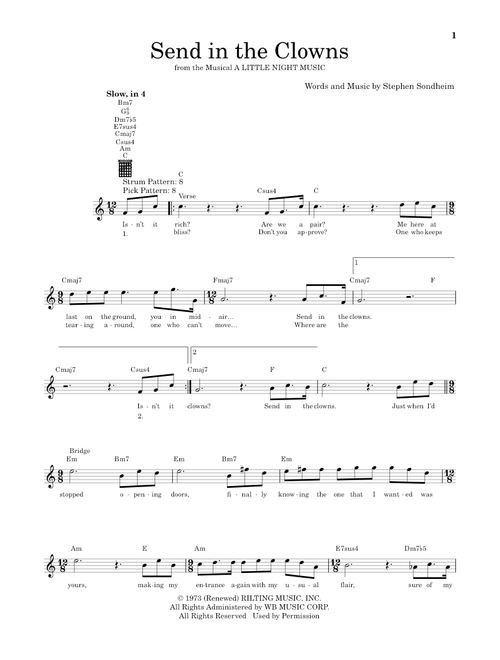 Send In The Clowns - Stephen Sondheim (Easy Guitar)