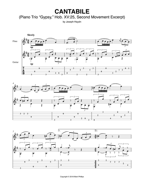 Cantabile (Piano Trio “Gypsy,” Hob. XV:25, Second Movement Excerpt) (Arr. Mark Phillips) - Joseph Haydn (Instrumental Duet)