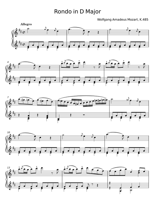 Rondo in D Major - Wolfgang Amadeus Mozart