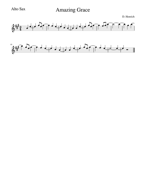 Amazing Grace - Alto Saxophone