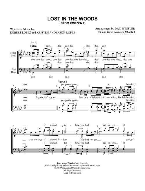 Lost In The Woods (Arr. Dan Wessler) - Robert Lopez, Kristen Anderson-Lopez (Choral, TTBB)