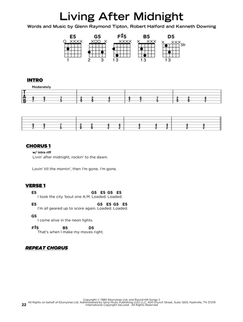 Living After Midnight - Judas Priest (Really Easy Guitar)