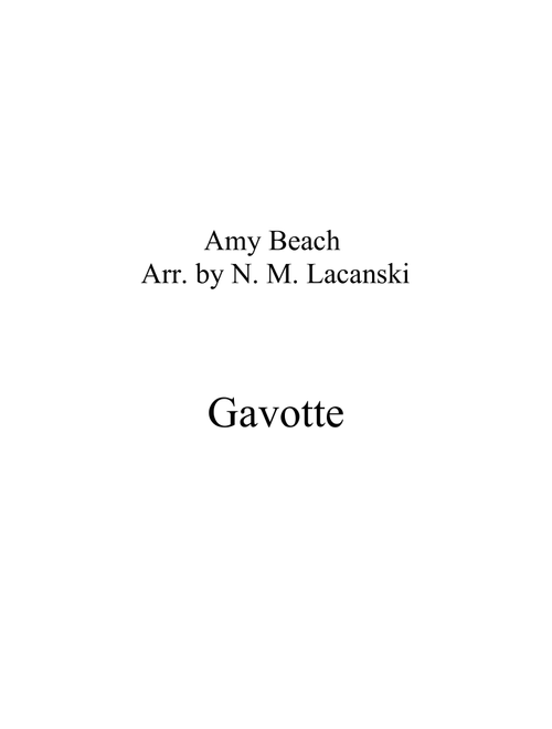 Gavotte (Arr. Nick Lacanski) - Beach, Amy (Instrumental Duet)