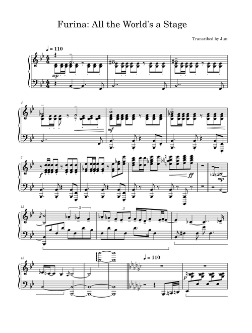 "Furina: All the World's a Stage" Genshin impact – HOYO-MiX (arr by Anime Pro)