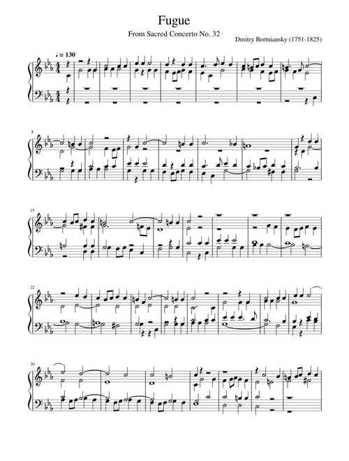 Fugue. Bortniansky