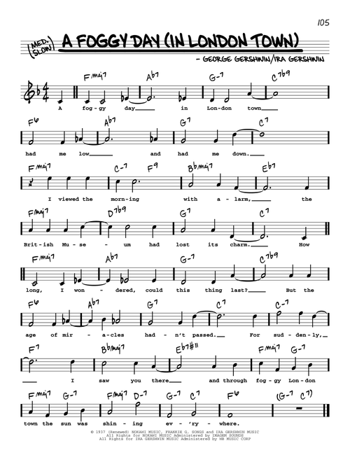 A Foggy Day (In London Town) (High Voice) (from A Damsel In Distress) - George Gershwin & Ira Gershwin, Ira Gershwin, George Gershwin (Real Book - Melody-Chords-Lyrics)