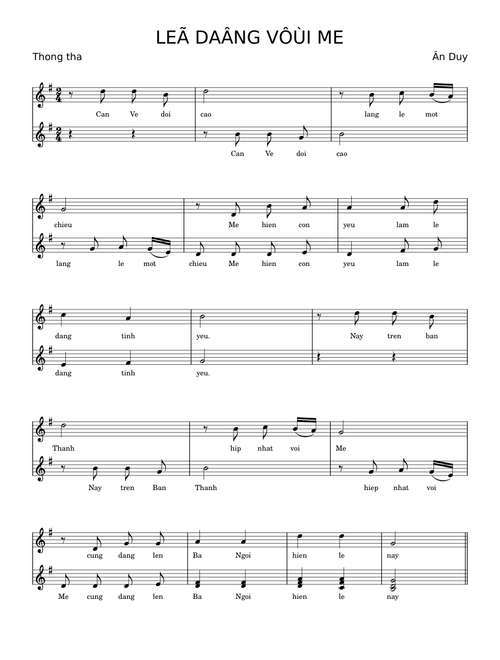 LEÃ DAÂNG VÔÙI ME – Ân Duy