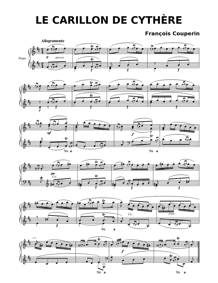 LE CARILLON DE CYTHÈRE – François Couperin Sheet Music for