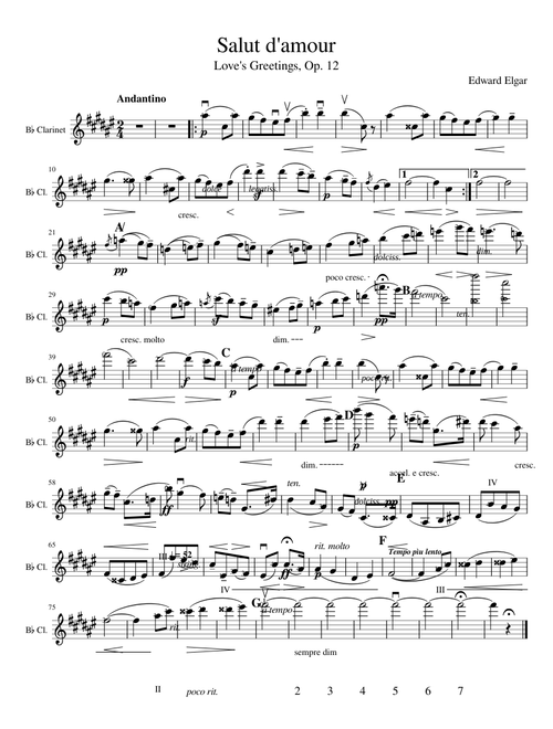 Salut d'amour clarinet Elgar