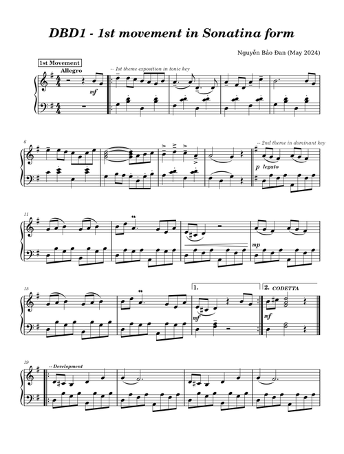 1st movement Sonatina | DBD1 | B.Dan