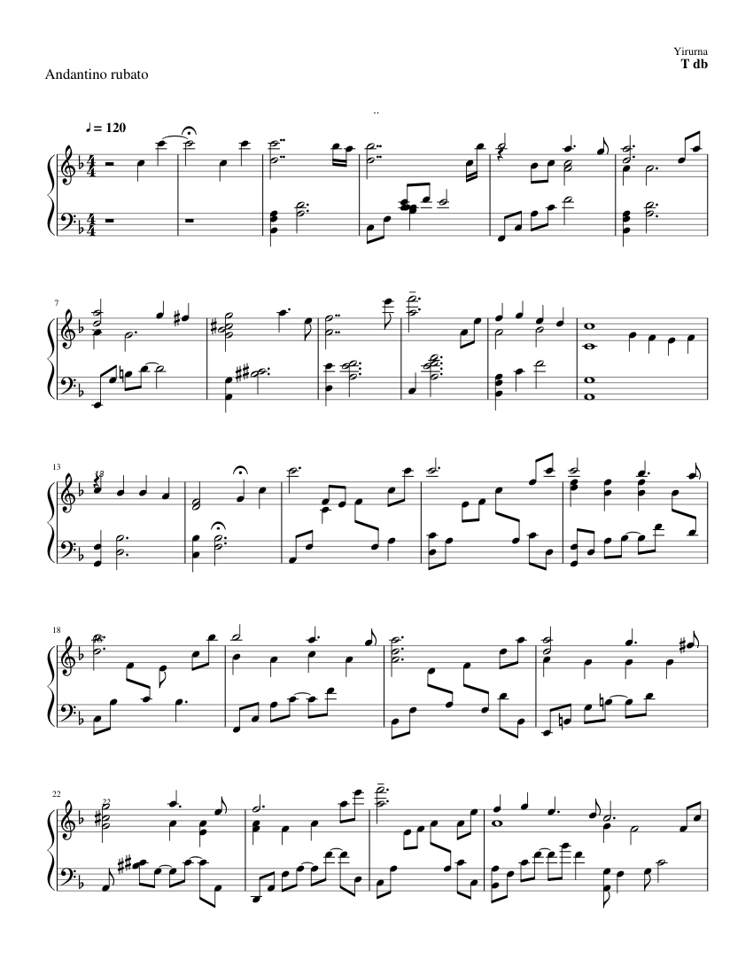 fairy tale -yiruma Sheet Music for Piano (Solo) | MuseScore.com