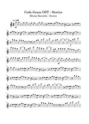 Code Geass - Stories Sheet Music for Violin (Mixed Quintet) | MuseScore.com