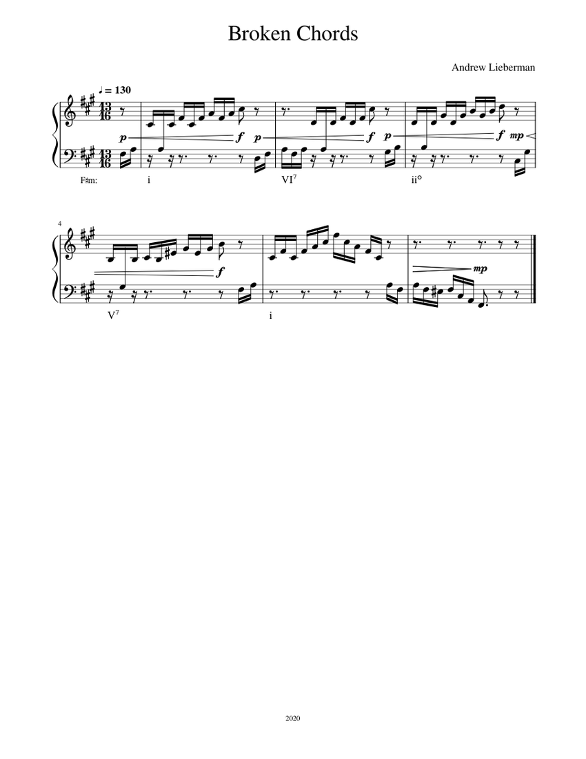 Broken Chords Sheet Music for Piano (Solo) easy | MuseScore.com