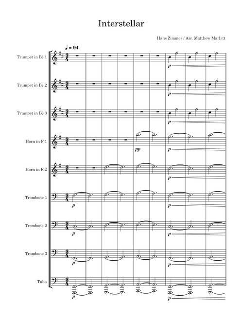 Interstellar – Hans Zimmer Interstellar for Brass Ensemble