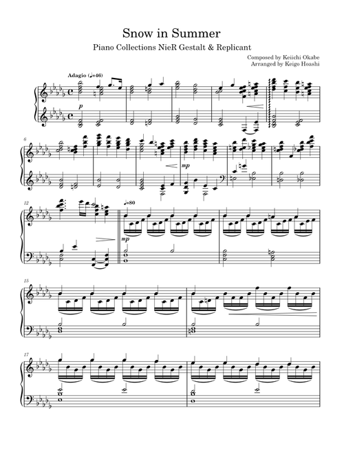 Snow in Summer – Keiichi Okabe Piano Collections