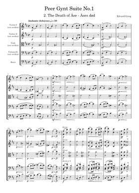 Free Aase's Death From Peer Gynt Suite No. 1 by Edvard Grieg sheet