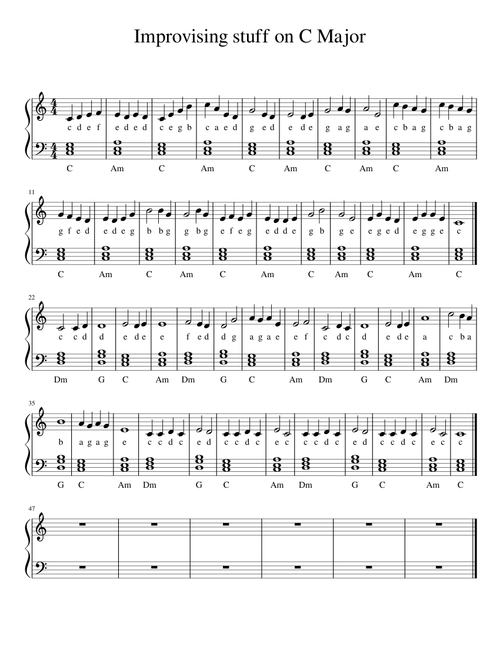 Improvising stuff on C Major