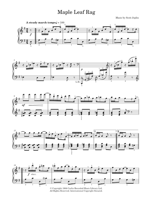 Maple leaf rag - Scott Joplin (Easy Piano)