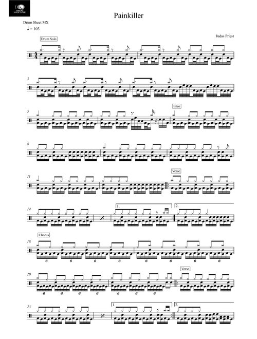 Painkiller (Arr. Drum Sheet MX) - Judas Priest (Drums)