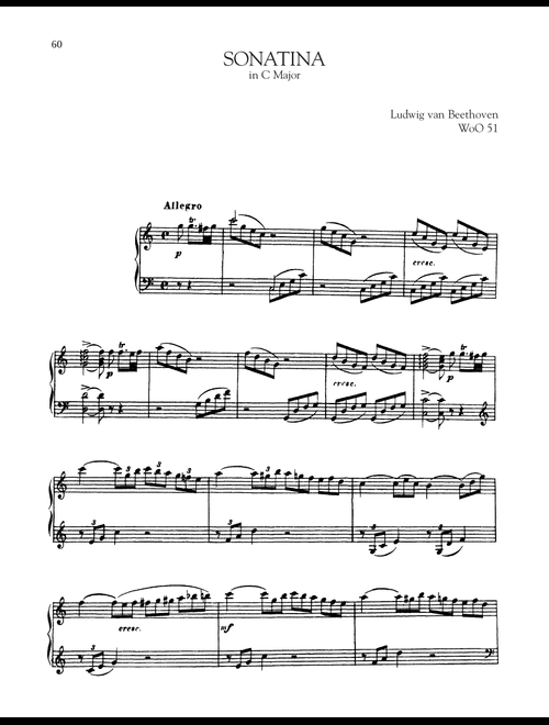 Sonata In C Major, WoO 51 - Ludwig Van Beethoven (Piano Solo)