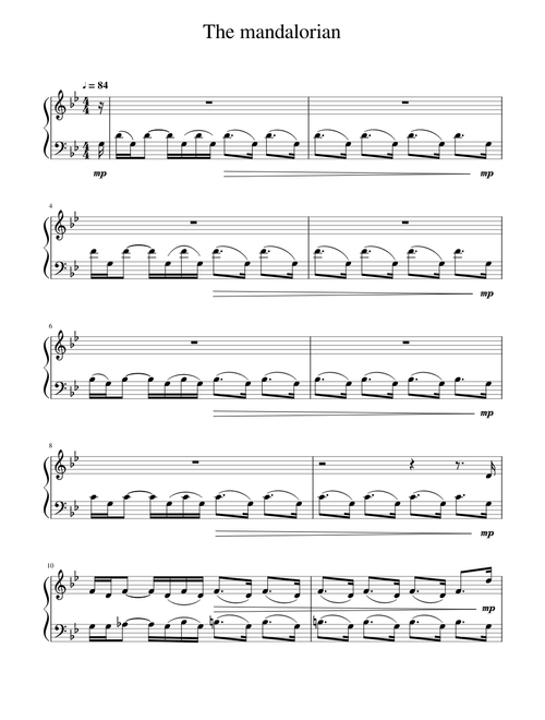 The Mandalorian Main Theme - Star Wars (Easy)