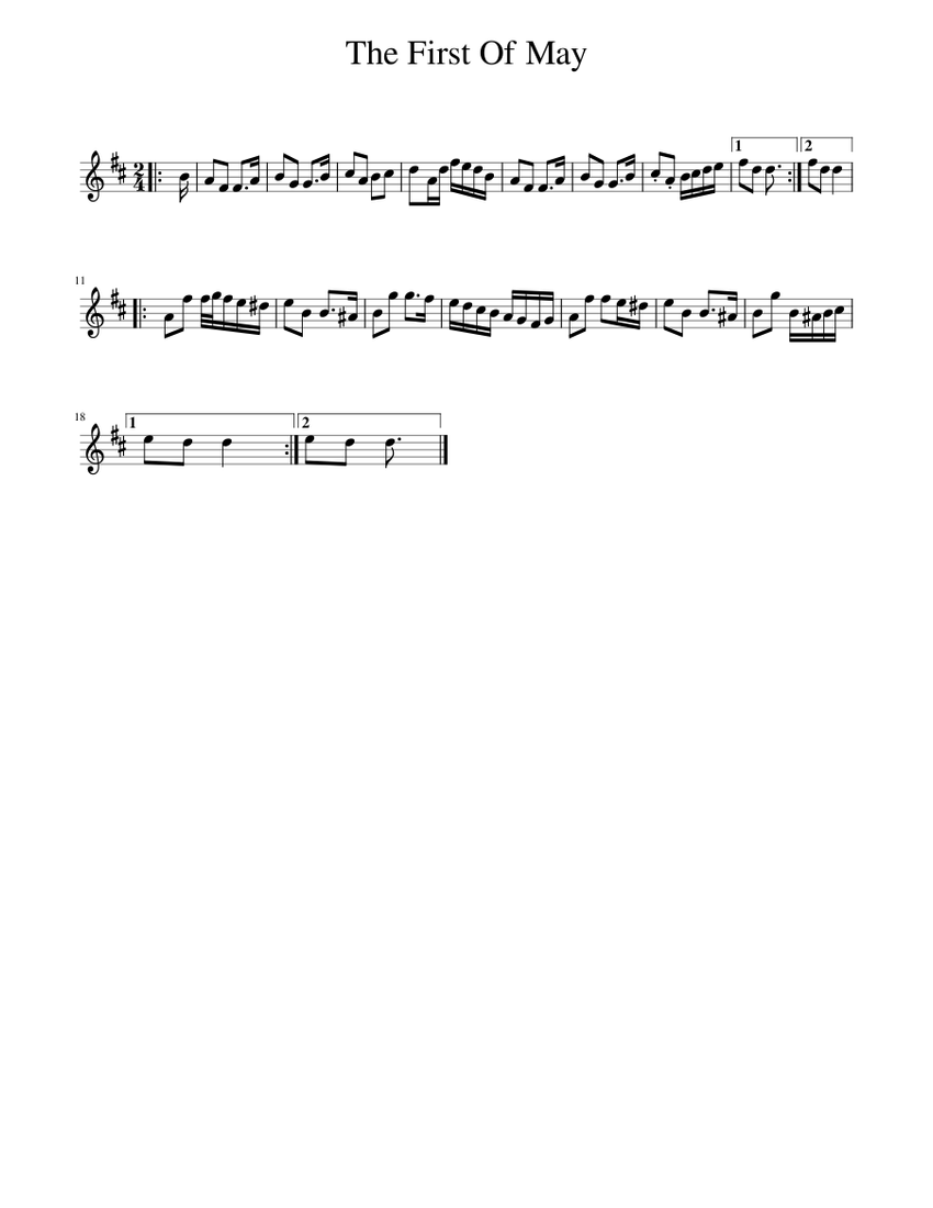 The first of may sheet music for piano solo musescore