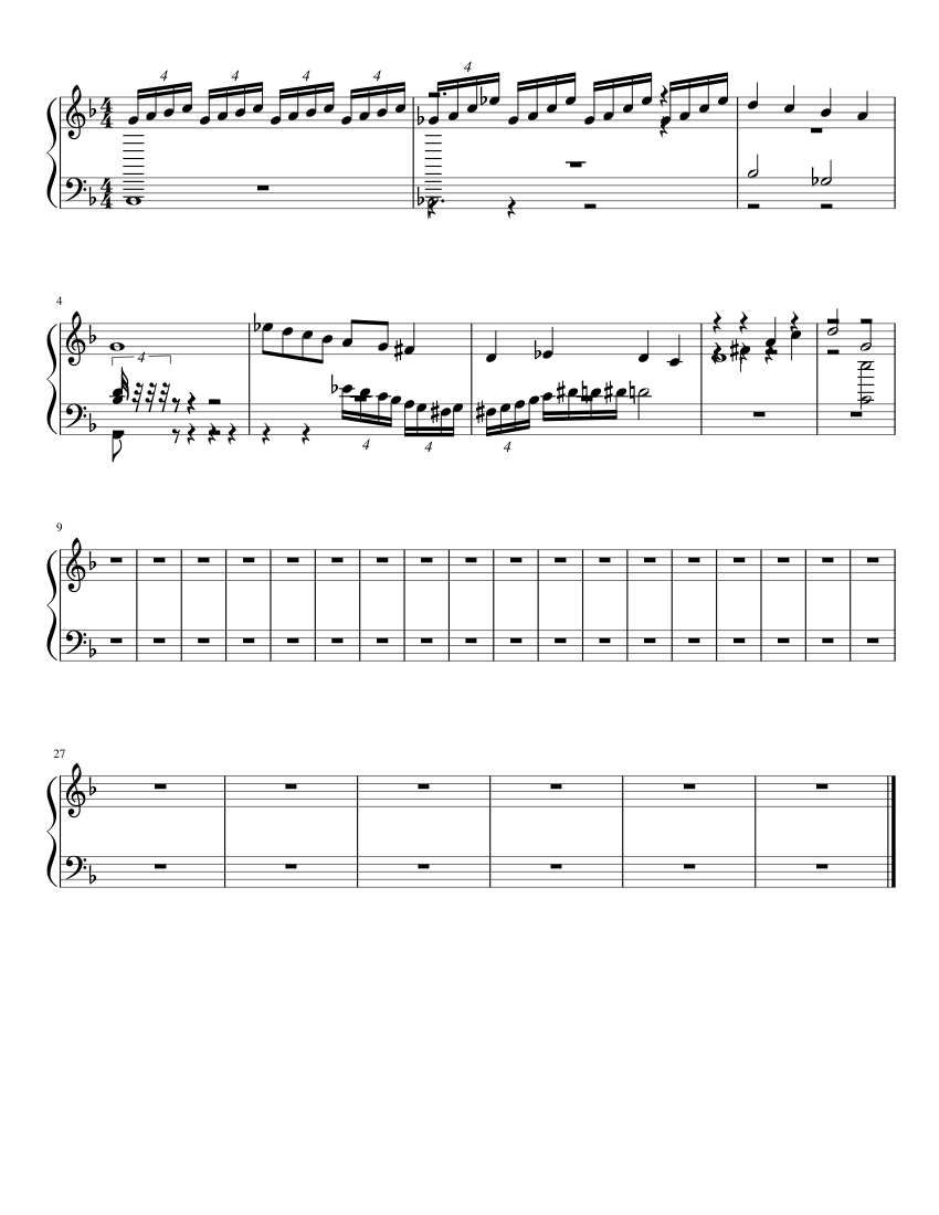X Sheet music for Piano (Solo)