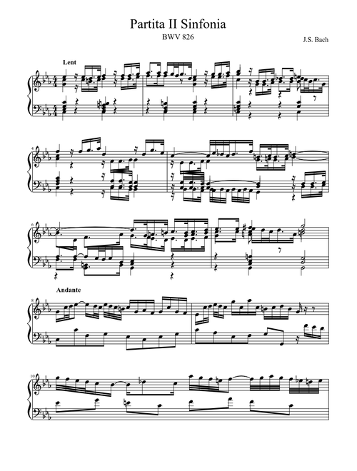BWV 826 Partita II Sinfonia